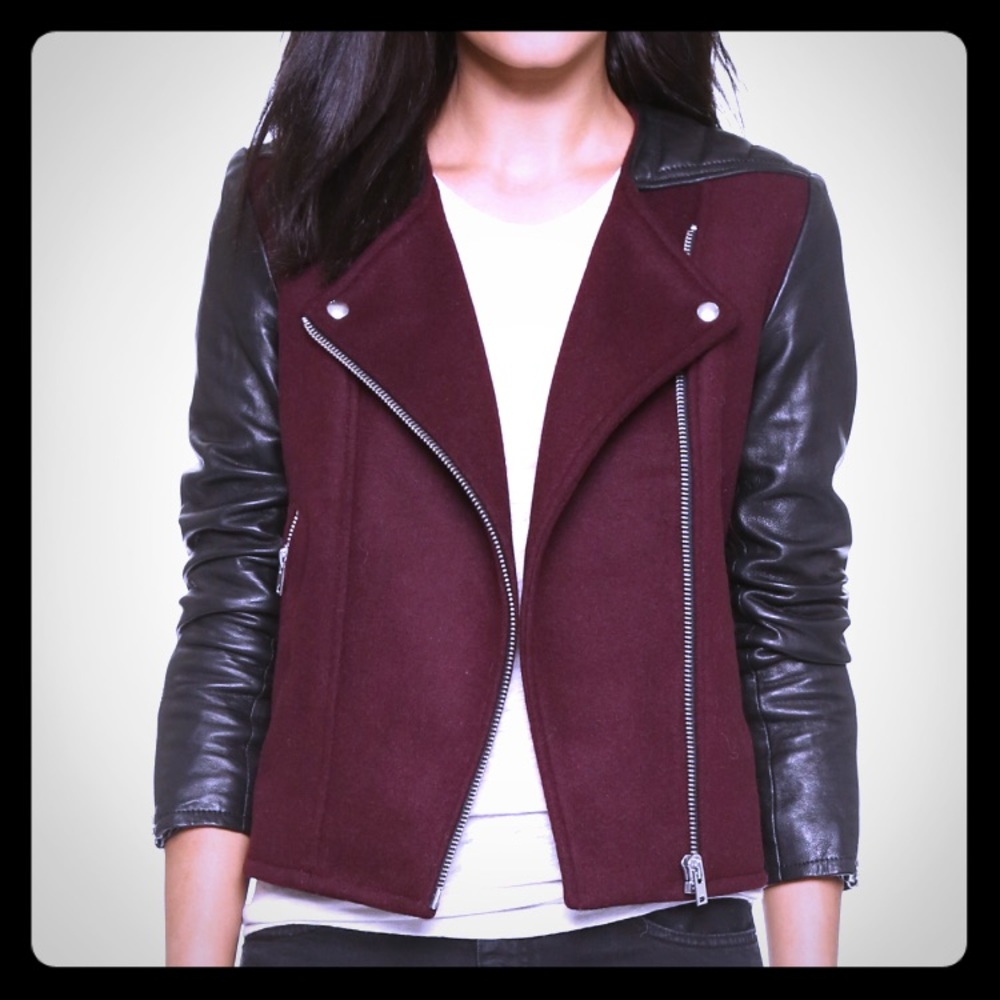 IRO leather sleeves jacket! Only worn once.